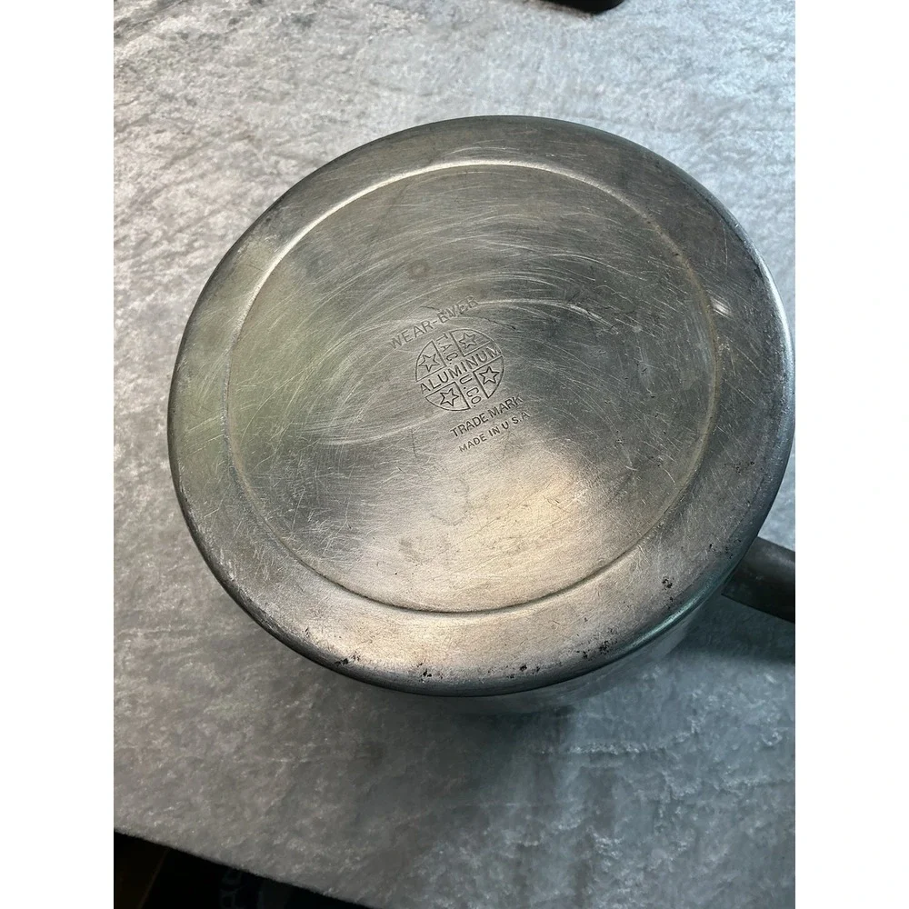 Vintage Wear-Ever Aluminum Double Boiler Pan Set w Lid Made in USA